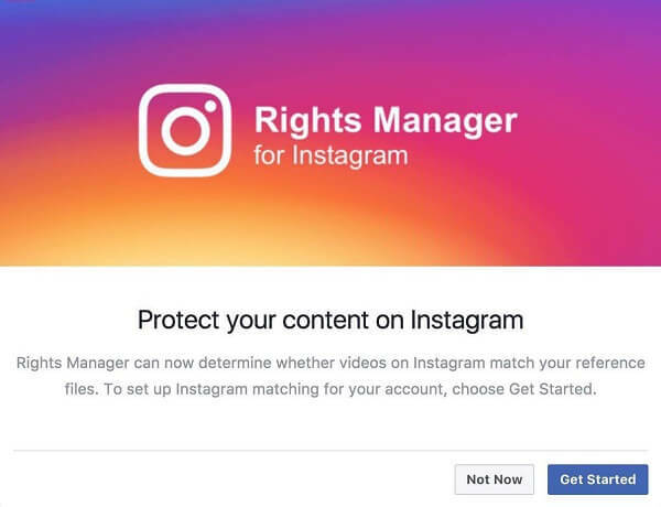 Čini se da je Instagram omogućio Upravitelj prava za Instagram.