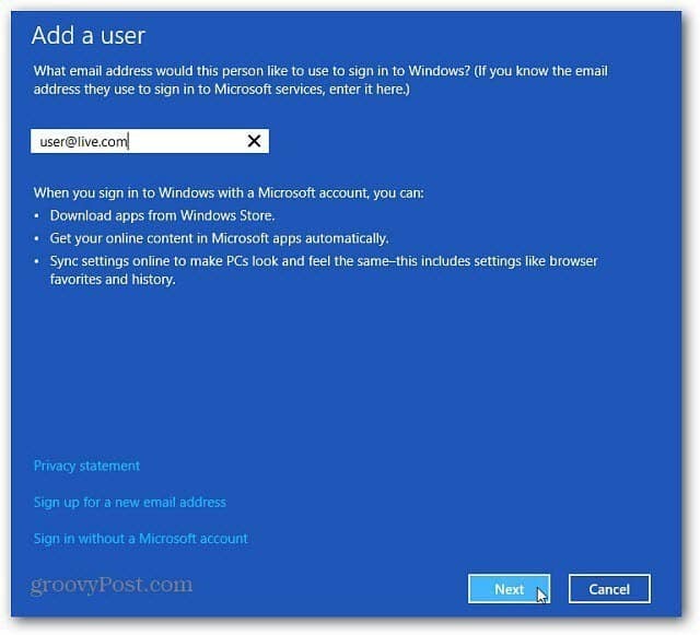 Kako dodati i upravljati novim korisnicima u sustavu Windows 8