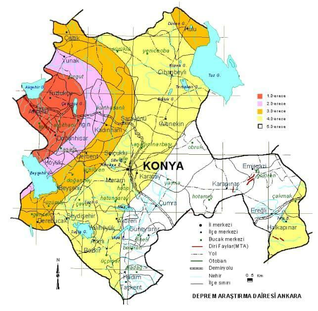 Karta rizika od potresa u Konyi