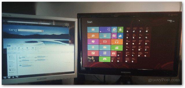 Windows 8 dual monitor postava metro desktop kombinacija postavljanje više zadataka