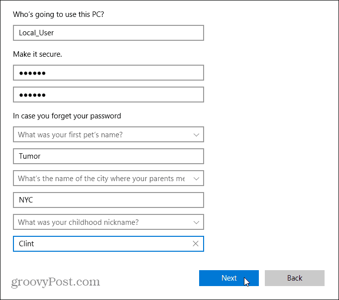 Lokalne informacije o korisnicima Windows 11