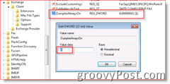 Windows Registry Editor koji omogućuje oporavak e-pošte u Inbox za Outlook 2007