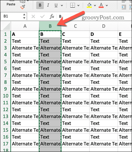 Odaberite zaglavlje u Excelu