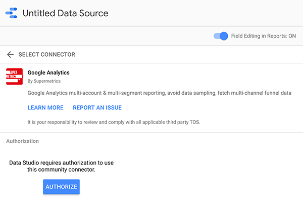 Kako povezati izvor podataka s Google Data Studioom, savjet 2