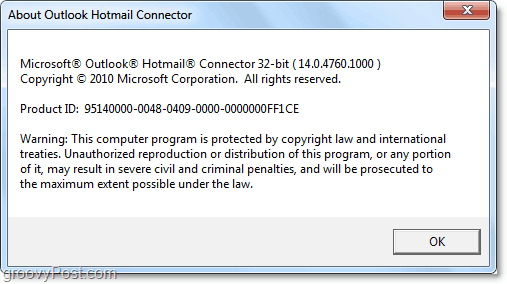 pogledajte verziju hotmail Outlook konektora 