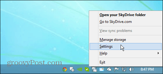 Postavke SkyDrive-a