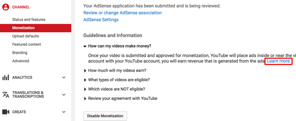 Povežite YouTube i AdSense račune