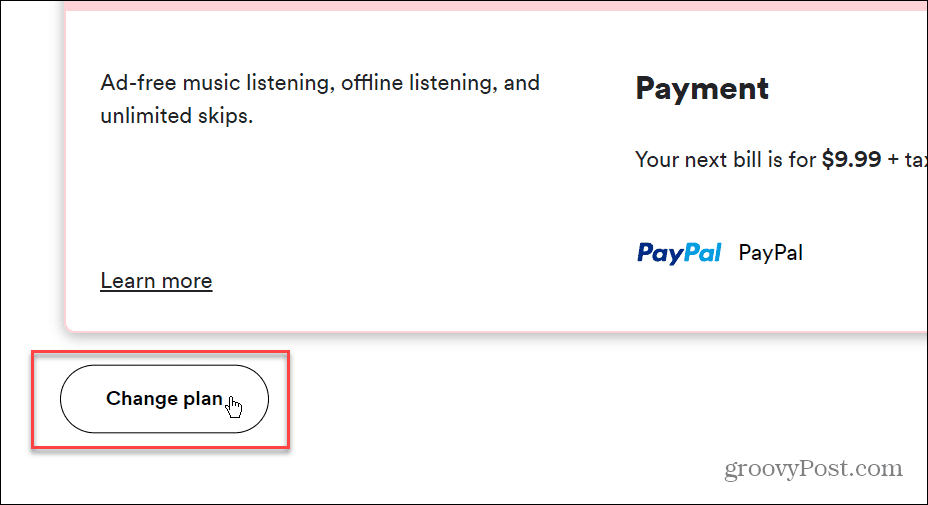 Promijenite način plaćanja na Spotifyju