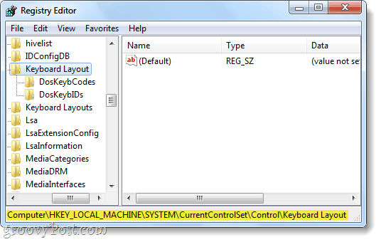 tipkovnica raspored registra sustava Windows 7