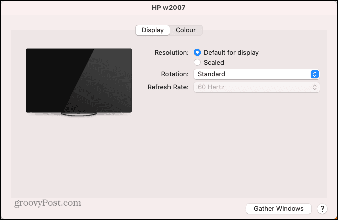 postavke vanjskog zaslona za Mac