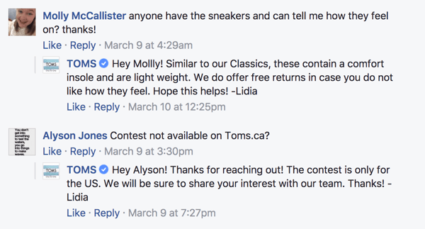 Kad fanovi Facebooka ostave komentare na vaše objave, svakako odgovorite.