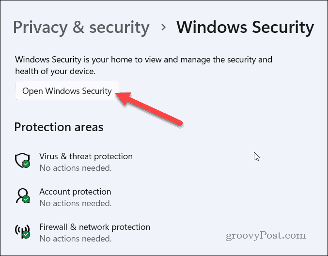 Pokrenite Sigurnost sustava Windows u sustavu Windows 11