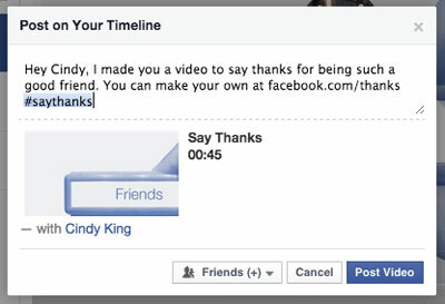 facebook hvala video zapis s oznakom prijatelja