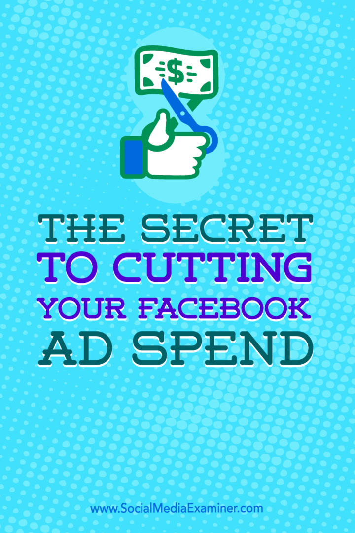 Savjeti kako možete smanjiti potrošnju na Facebook oglase.