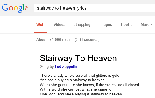 google stihovi prikazuju