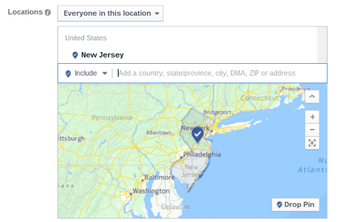 facebook ciljanje lokacije oglasa