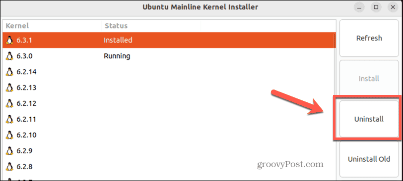 ubuntu deinstaliraj kernel u glavnoj liniji