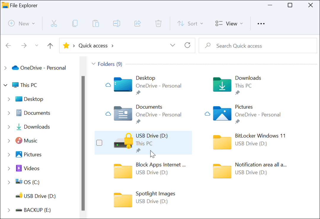 Ikona pogona za šifriranje File Explorer