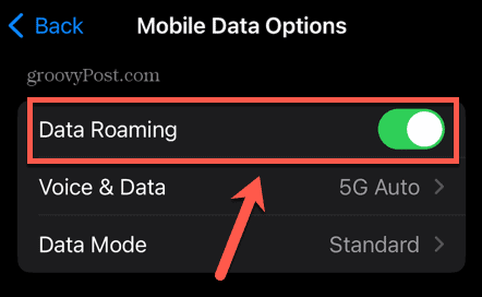 iphone prekidač za prijenos podataka u roamingu