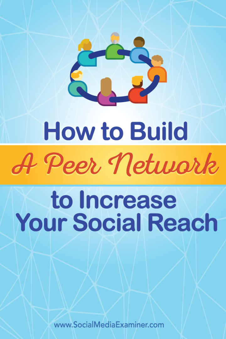 izgraditi društvenu mrežu vršnjaka za povećani doseg