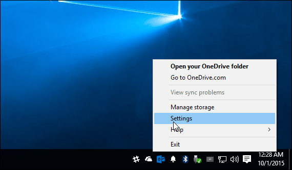 Sustavna traka OneDrive Windows 10