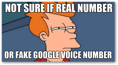 nije siguran je li stvarni broj ili lažni googleov glas