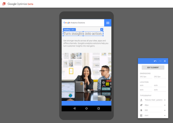 Google Optimize beta -