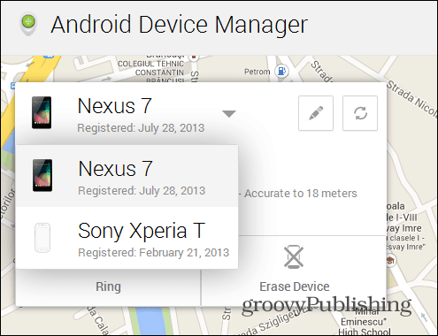 Uređaji web sučelja Android Device Manager