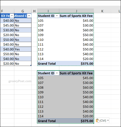 Duplirana stožerna tablica u programu Microsoft Excel