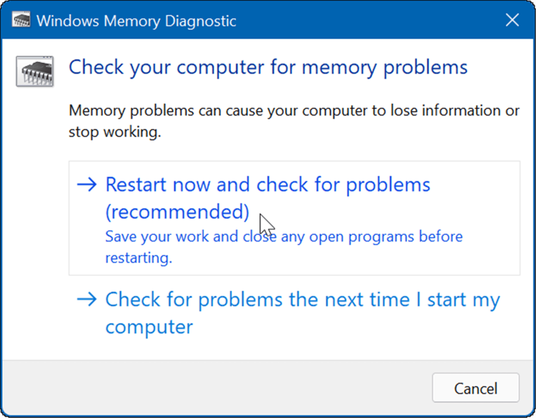 popravak upravljanja memorijom za zaustavljanje koda za Windows 11