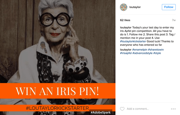 Za Instagram natječaj za hashtag zamolite korisnike da objave fotografiju zajedno s hashtagom kampanje.