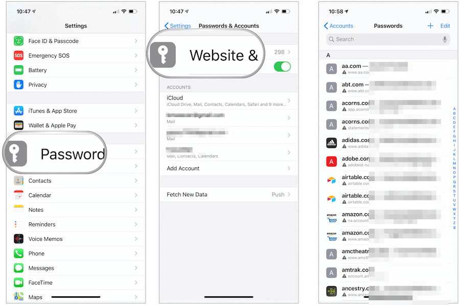 Web lozinke za iPhone
