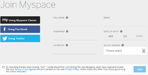 Novo postavljanje profila Myspace
