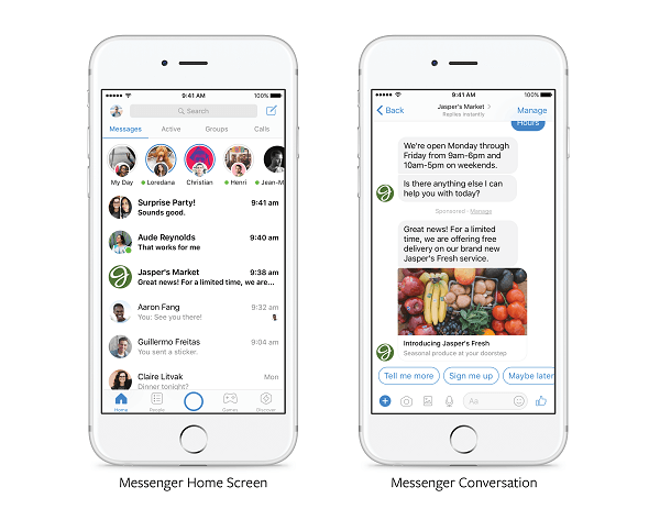 Facebook je najavio da će "u narednim mjesecima" svi oglašivači moći slati relevantne promocije izravno kupcima koji su prethodno komunicirali s markom u Messengeru.
