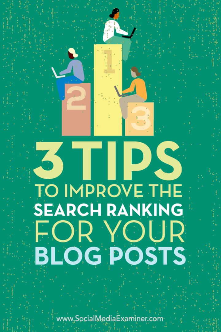 Savjeti o tri načina za poboljšanje ranga pretraživanja za vaše postove na blogu.
