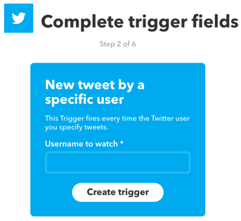 Postavite IFTTT aplet koji pokreće novi tweet određenog korisnika Twittera.