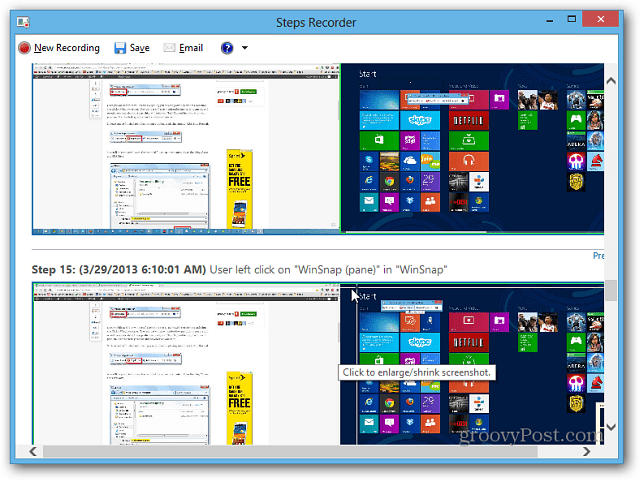 Koristite Korak snimač u sustavu Windows 8.1 za rješavanje problema s računalom