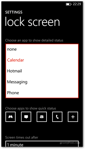 Windows Phone 8 prilagodite detalje o statusu zaključanih zaslona