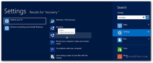 Kako stvoriti Windows 8 Flash Drive za oporavak