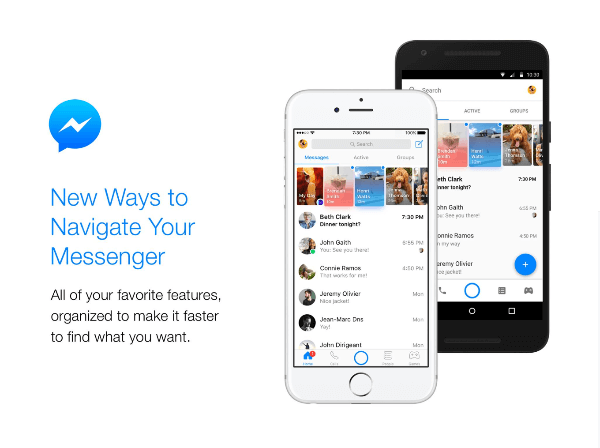 Facebook najavljuje novi izgled i nove značajke za početni zaslon Messengera.