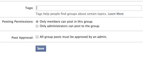 dopuštenja za facebook grupu