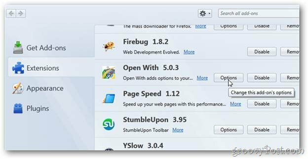 Otvoreni pregled Firefox proširenja