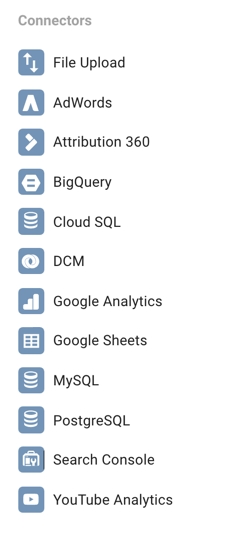 Google Data Studio omogućuje vam povezivanje s nizom različitih izvora podataka.