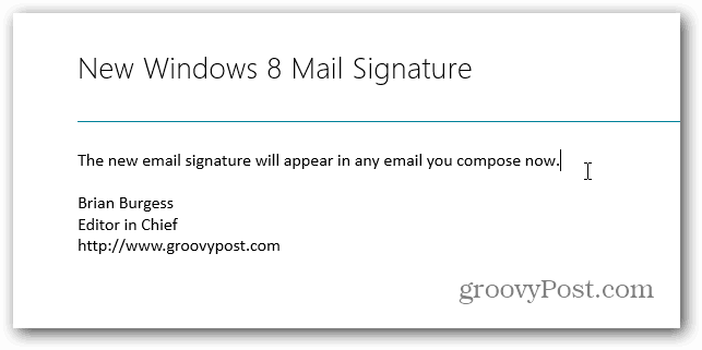 Promijenite zadani potpis u programu Windows 8 Mail