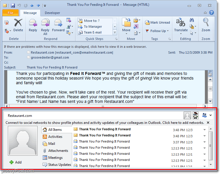 Kako onemogućiti okno ljudi u programu Outlook 2010