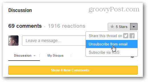 odjavite pretplatu na disqus e-poštu