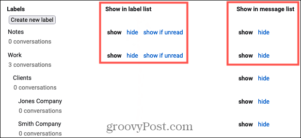 Prikaži ili sakrij oznake na Gmailu