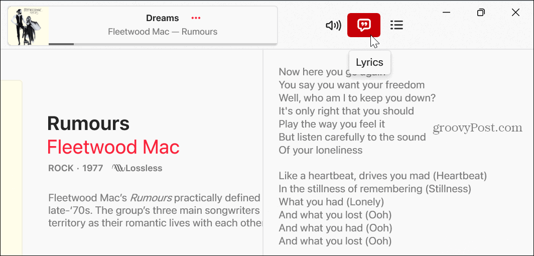 Pogledajte stihove na Apple Musicu
