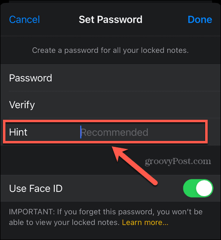 iphone unesite savjet za lozinku