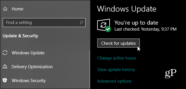 Windows 10 Provjerite ažuriranja